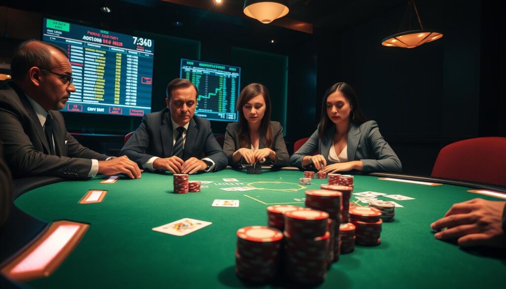 online poker bluffing table image