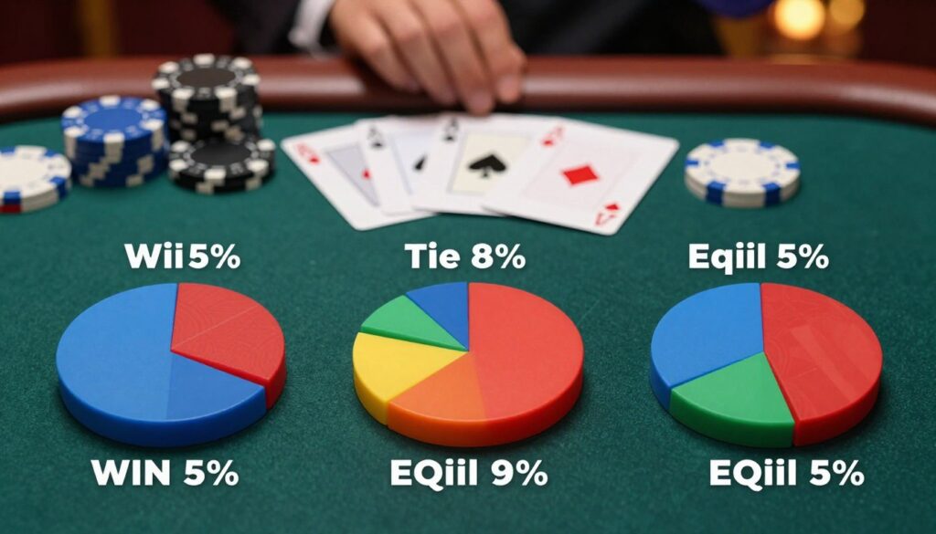 win tie equity percentages poker odds